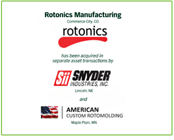 Exclusive Sale—Plastics Molding, Rotonics Exclusive Sale—Plastics Molding, Rotonics