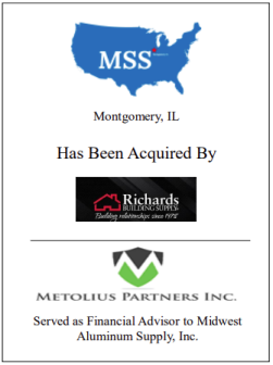 MMS Montgomery, IL Has Been Acquired By Richards Building Supply