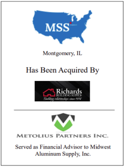 MMS Montgomery, IL Has Been Acquired By Richards Building Supply MMS Montgomery, IL Has Been Acquired By Richards Building Supply